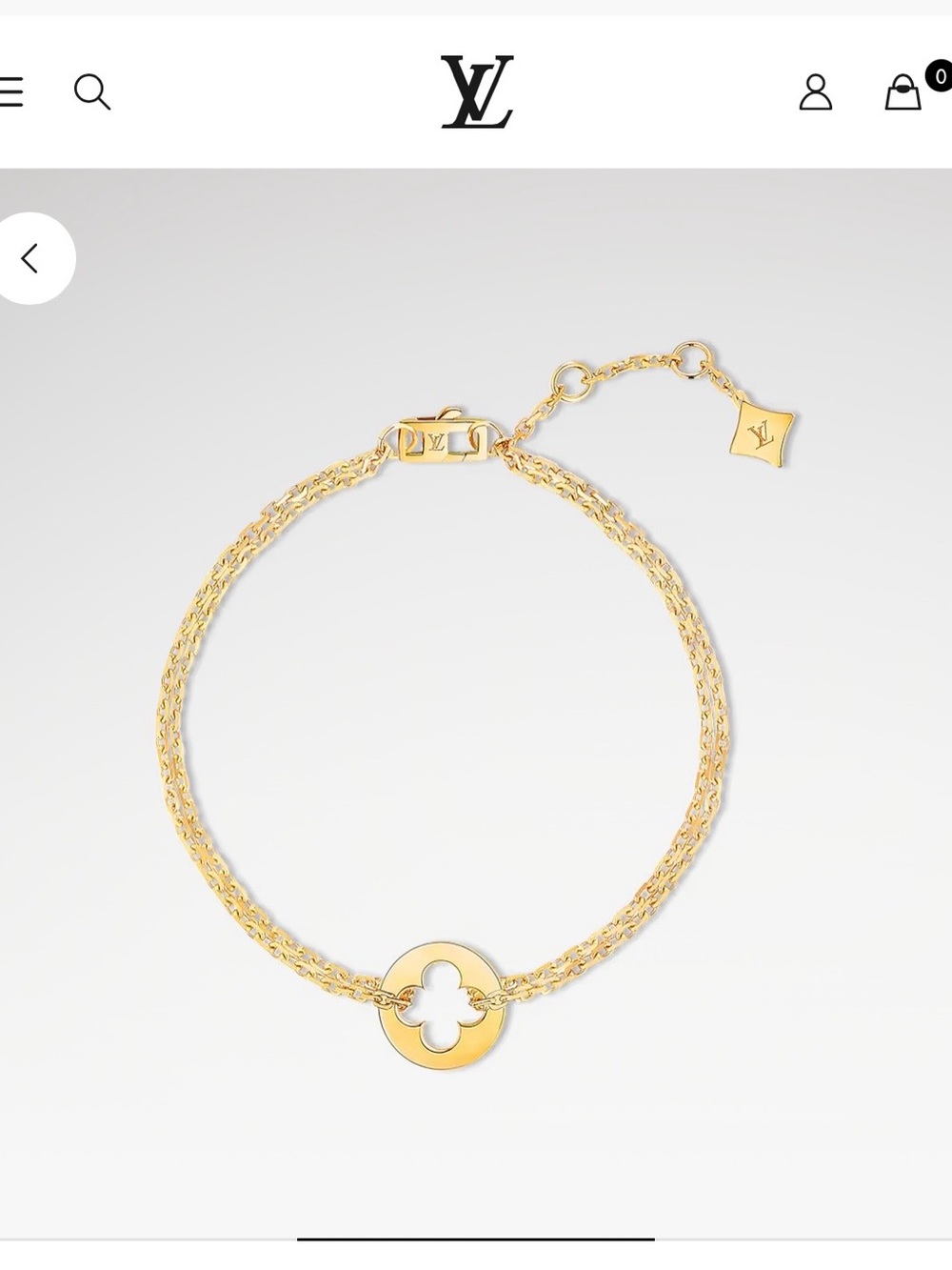 Louis Vuitton Empreinte Chain Bracelet Q95619 18K Yellow Gold